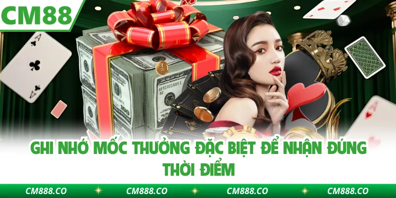 Ghi nhớ mốc thưởng đặc biệt để nhận đúng thời điểm